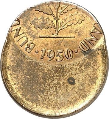 Реверс монеты - 5 пфеннигов 1950-2001 года Смещение штемпеля - цена  монеты - Германия, ФРГ