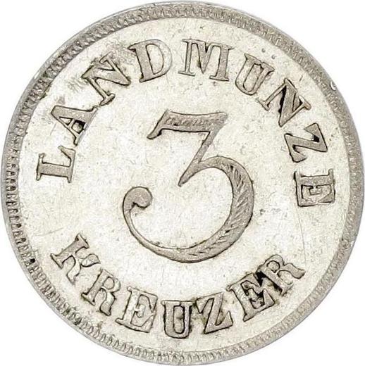 Reverso 3 kreuzers 1829 L - valor de la moneda de plata - Sajonia-Meiningen, Bernardo II