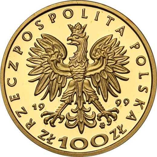 Аверс монеты - 100 злотых 1999 года MW "Владислав IV Ваза" - цена золотой монеты - Польша, III Республика после деноминации