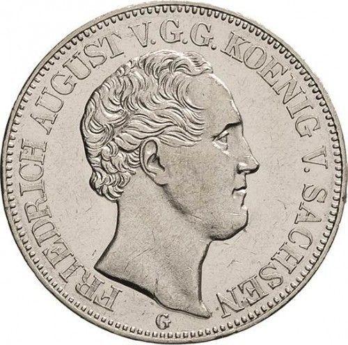 Awers monety - Talar 1843 G - cena srebrnej monety - Saksonia-Albertyna, Fryderyk August II