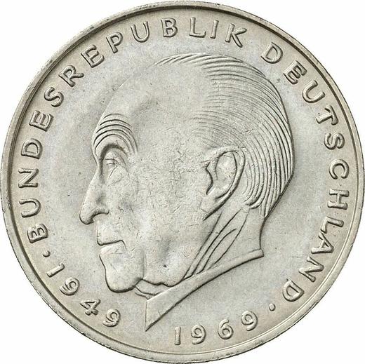 Anverso 2 marcos 1974 D "Konrad Adenauer" - valor de la moneda  - Alemania, RFA