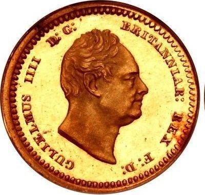 Аверс монеты - 2 пенса 1831 года "Монди" Золото - цена золотой монеты - Великобритания, Вильгельм IV