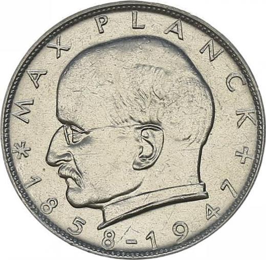 Anverso 2 marcos 1963 G "Max Planck" - valor de la moneda  - Alemania, RFA
