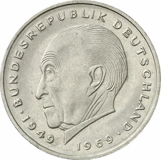 Anverso 2 marcos 1971 F "Konrad Adenauer" - valor de la moneda  - Alemania, RFA