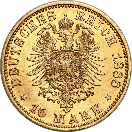 Реверс монеты - 10 марок 1888 года A "Пруссия" - цена золотой монеты - Германия, Германская Империя