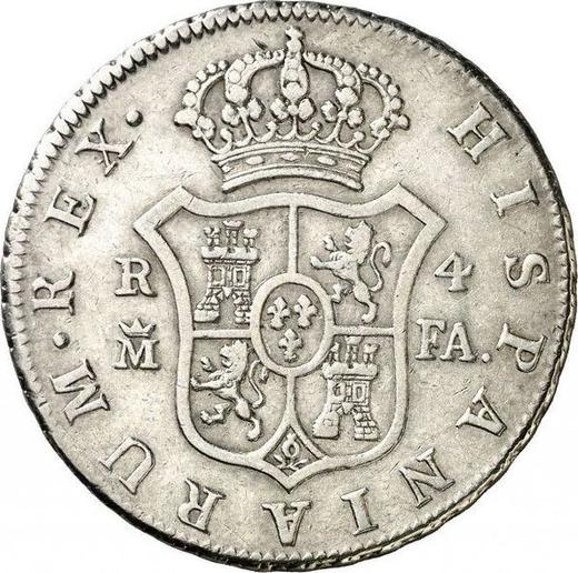 Реверс монеты - 4 реала 1808 года M FA - цена серебряной монеты - Испания, Карл IV