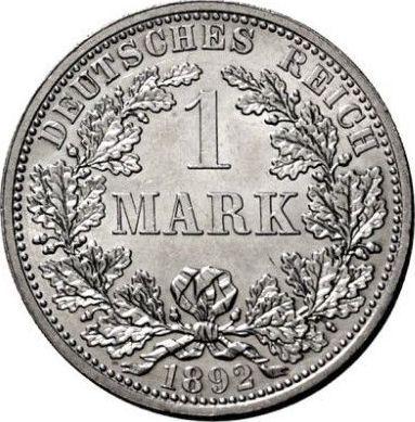 Аверс монеты - 1 марка 1892 года A "Тип 1891-1916" - цена серебряной монеты - Германия, Германская Империя