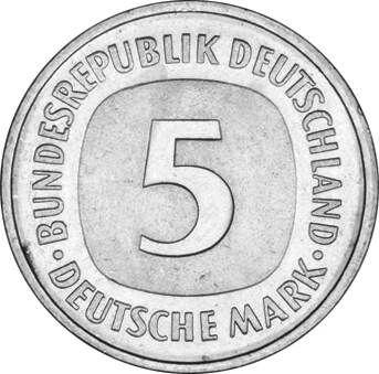 Anverso 5 marcos 1981 F - valor de la moneda  - Alemania, RFA