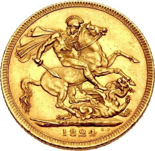 Reverso Soberano 1824 BP - valor de la moneda de oro - Gran Bretaña, Jorge IV