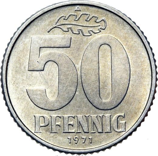 Anverso 50 Pfennige 1971 A - valor de la moneda  - Alemania, República Democrática Alemana (RDA)