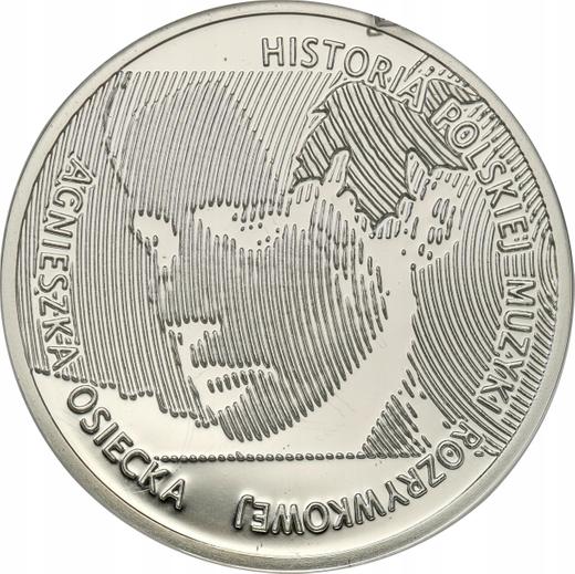 Reverso 10 eslotis 2013 MW "Agnieszka Osiecka" - valor de la moneda de plata - Polonia, República moderna