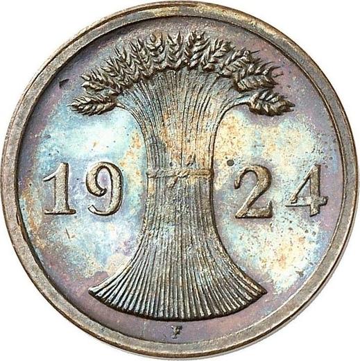 Реверс монеты - 2 рентенпфеннига 1924 года F - цена  монеты - Германия, Bеймарская республика