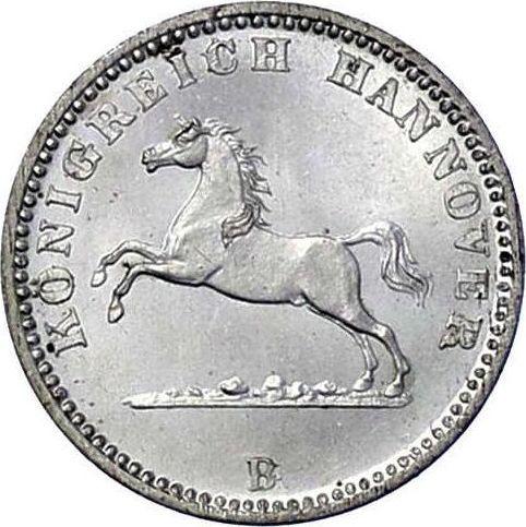 Аверс монеты - Грош 1864 года B - цена серебряной монеты - Ганновер, Георг V