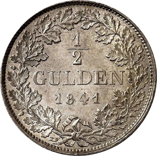 Rewers monety - 1/2 guldena 1841 - cena srebrnej monety - Saksonia-Meiningen, Bernard II