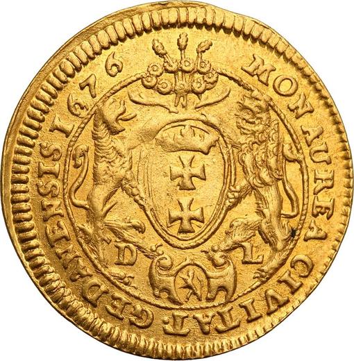 Reverso Ducado 1676 DL "Gdańsk" - valor de la moneda de oro - Polonia, Juan III Sobieski