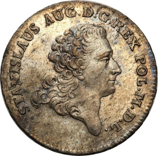 Reverso Dwuzłotówka (8 groszy) 1777 EB - valor de la moneda de plata - Polonia, Estanislao II Poniatowski