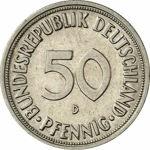 Аверс монеты - 50 пфеннигов 1969 года D - цена  монеты - Германия, ФРГ