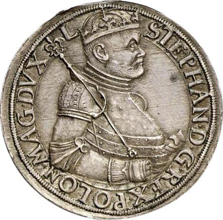 Аверс монеты - Талер 1586 года NB "Надьбанье" - цена серебряной монеты - Польша, Стефан Баторий