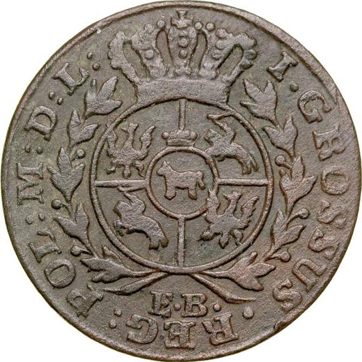 Reverso 1 grosz 1782 EB - valor de la moneda  - Polonia, Estanislao II Poniatowski