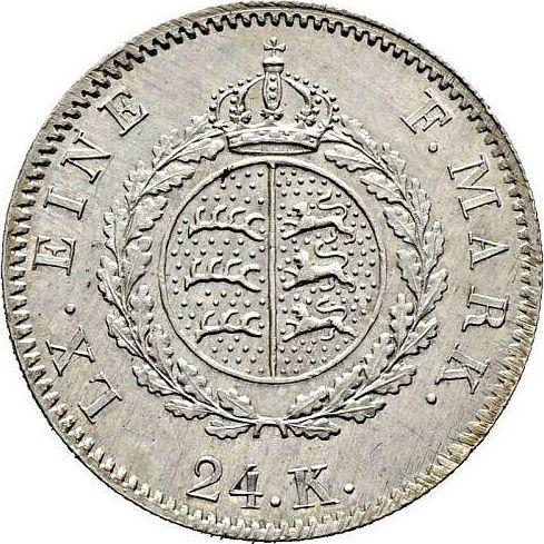 Rewers monety - 24 krajcary 1824 W - cena srebrnej monety - Wirtembergia, Wilhelm I