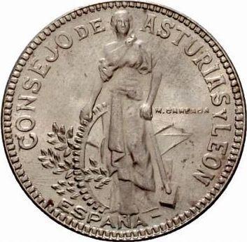 Awers monety - 2 pesety 1937 "Asturia i León" - cena  monety - Hiszpania, II Rzeczpospolita