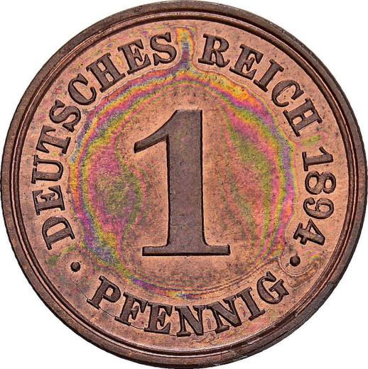 Anverso 1 Pfennig 1894 A "Tipo 1890-1916" - valor de la moneda  - Alemania, Imperio alemán