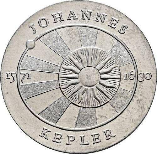 Аверс монеты - 5 марок 1971 года "Кеплер" Алюминий Односторонний оттиск - цена  монеты - Германия, ГДР