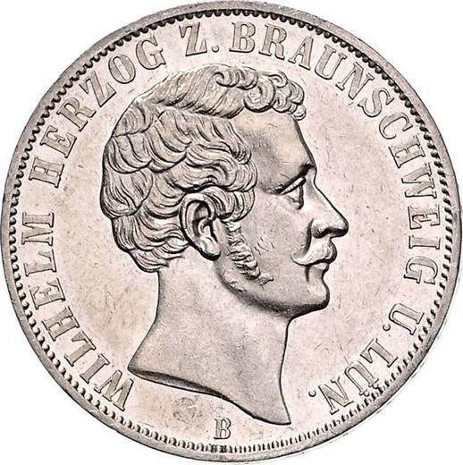 Аверс монеты - Талер 1870 года B - цена серебряной монеты - Брауншвейг-Вольфенбюттель, Вильгельм