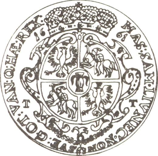 Реверс монеты - Талер 1661 года TT - цена серебряной монеты - Польша, Ян II Казимир