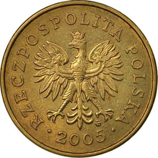 Anverso 2 groszy 2005 MW - valor de la moneda  - Polonia, República moderna