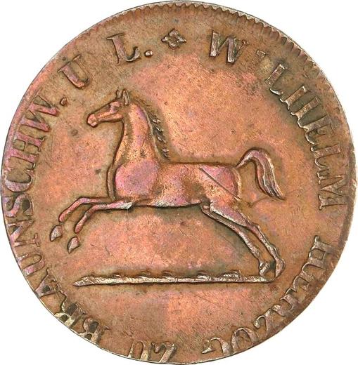 Аверс монеты - 2 пфеннига 1833 года CvC - цена  монеты - Брауншвейг-Вольфенбюттель, Вильгельм