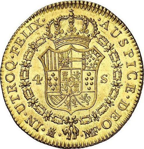 Реверс монеты - 4 эскудо 1796 года M MF - цена золотой монеты - Испания, Карл IV
