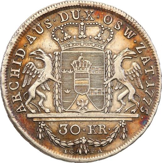 Реверс монеты - 30 крейцеров 1775 года IC FA "Для Галиции" - цена серебряной монеты - Польша, Австрийское правление