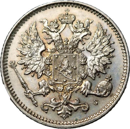 Аверс монеты - 25 пенни 1875 года S - цена серебряной монеты - Финляндия, Великое княжество