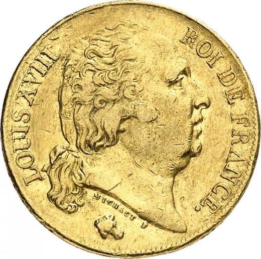 Obverse 20 Francs 1818 L "Type 1816-1824" Bayonne - France, Louis XVIII