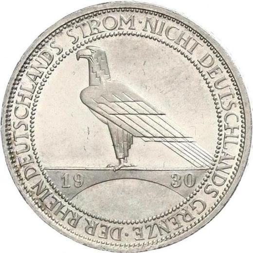Reverso 3 Reichsmarks 1930 G "Liberación de Renania" - valor de la moneda de plata - Alemania, República de Weimar