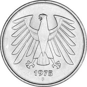 Reverso 5 marcos 1975 F - valor de la moneda  - Alemania, RFA