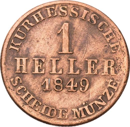Реверс монеты - Геллер 1849 года - цена  монеты - Гессен-Кассель, Фридрих Вильгельм I