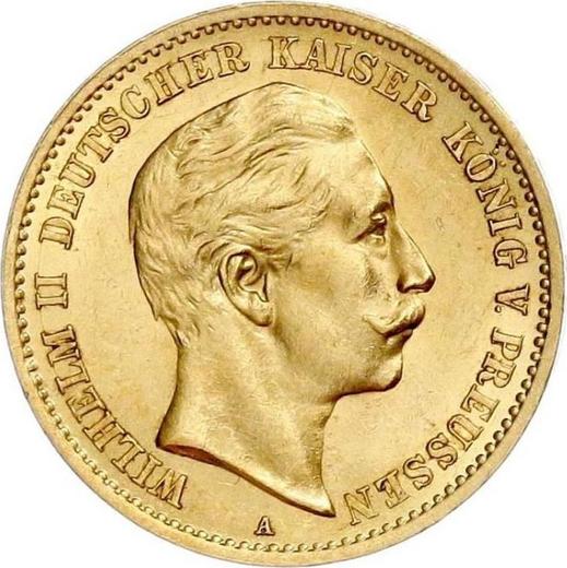 Аверс монеты - 10 марок 1909 года A "Пруссия" - цена золотой монеты - Германия, Германская Империя