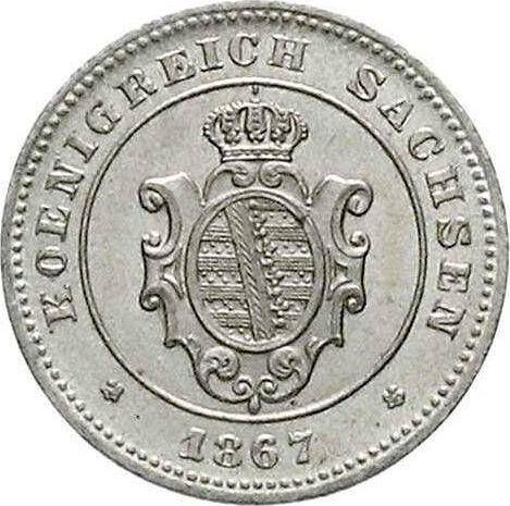 Аверс монеты - 1 новый грош 1867 года B "Тип 1863-1867" - цена серебряной монеты - Саксония-Альбертина, Иоганн