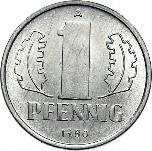Anverso 1 Pfennig 1980 A - valor de la moneda  - Alemania, República Democrática Alemana (RDA)