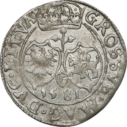 Rewers monety - 1 grosz 1581 "Litwa" - cena srebrnej monety - Polska, Stefan Batory