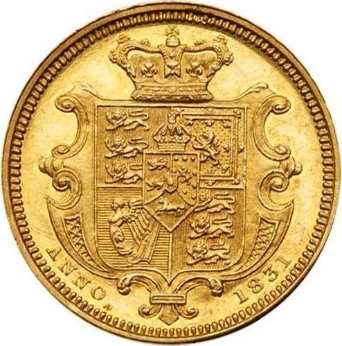 Реверс монеты - 1/2 соверена 1831 года "Малый тип (18 мм)" - цена золотой монеты - Великобритания, Вильгельм IV