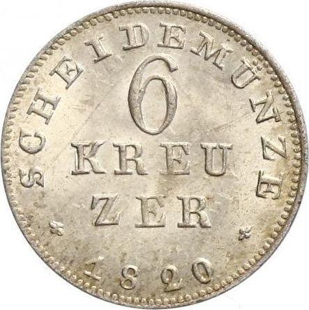Reverso 6 Kreuzers 1820 - valor de la moneda de plata - Hesse-Darmstadt, Luis I