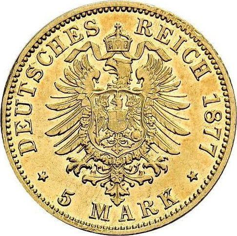 Реверс монеты - 5 марок 1877 года H "Гессен" - цена золотой монеты - Германия, Германская Империя