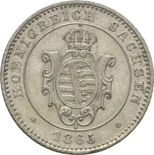 Аверс монеты - 2 новых гроша 1865 года B - цена серебряной монеты - Саксония-Альбертина, Иоганн