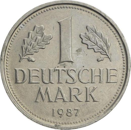 Obverse 1 Mark 1987 F -  Coin Value - Germany, FRG