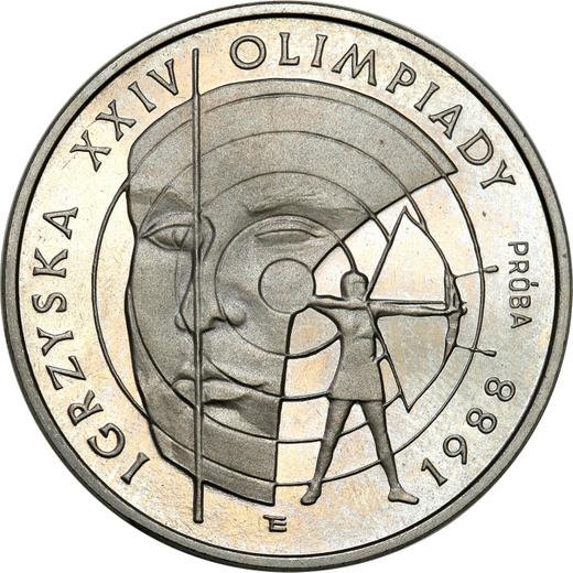 Реверс монеты - Пробные 1000 злотых 1987 года MW ET "XXIV летние Олимпийские Игры - Сеул 1988" Никель - цена  монеты - Польша, Народная Республика