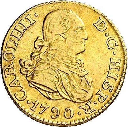Obverse 1/2 Escudo 1790 M MF - Gold Coin Value - Spain, Charles IV