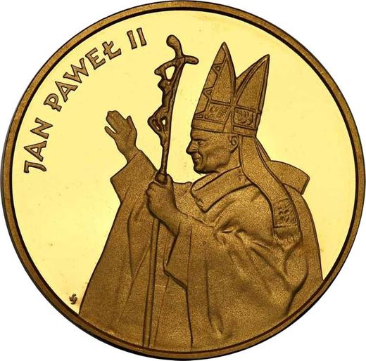 Reverso 10000 eslotis 1987 MW SW "JuanPablo II" Oro - valor de la moneda de oro - Polonia, República Popular